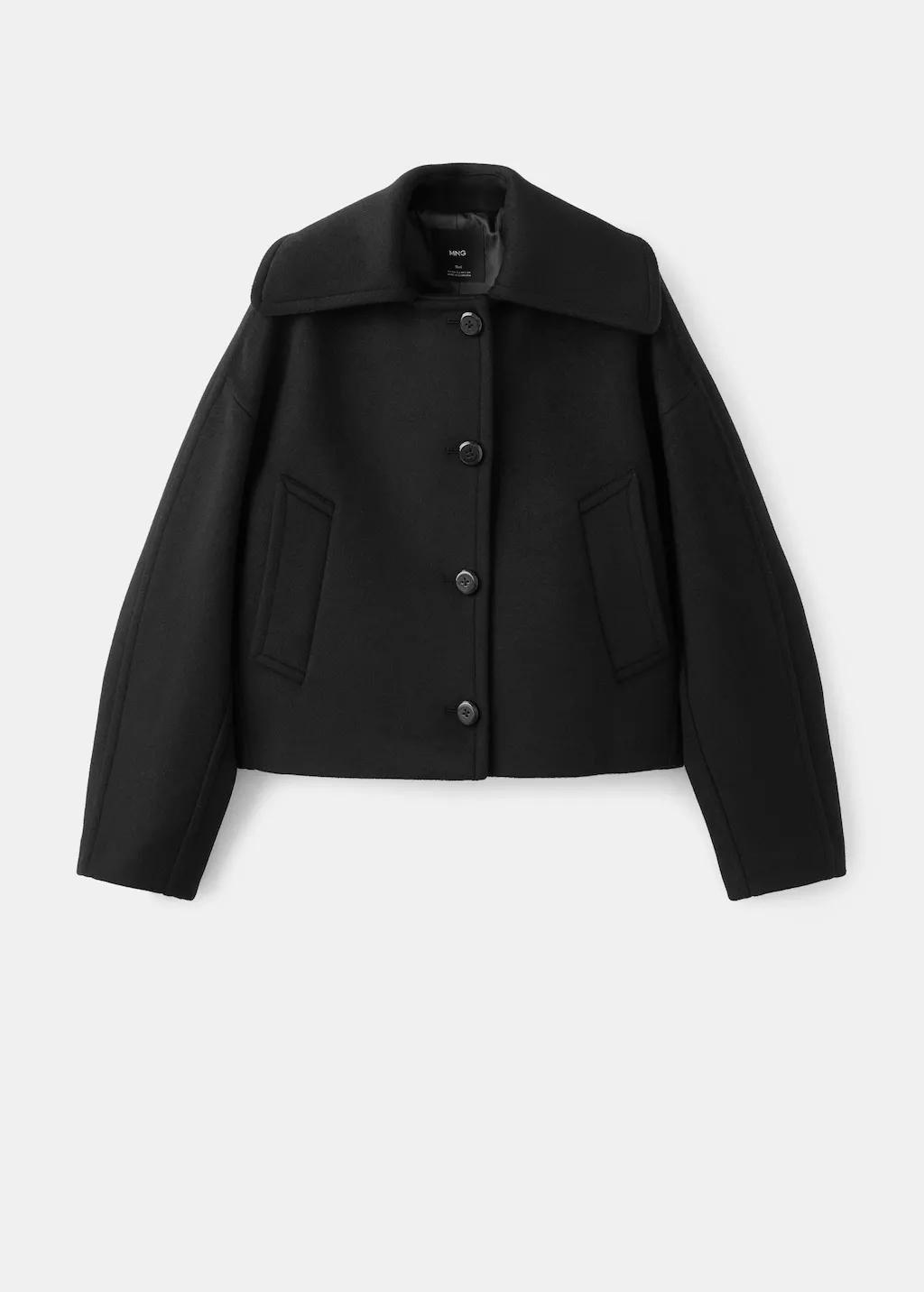 Black Wool Jacket With Shirt Collar, 0201_99, large image number 7