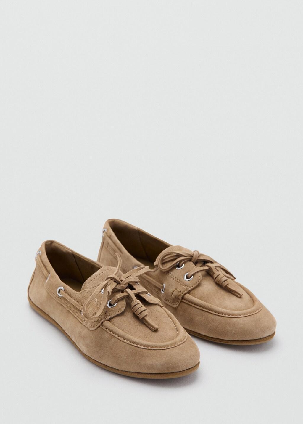 Brown Deck Shoes With Laces, Light Pastel Brown, large image number 1
