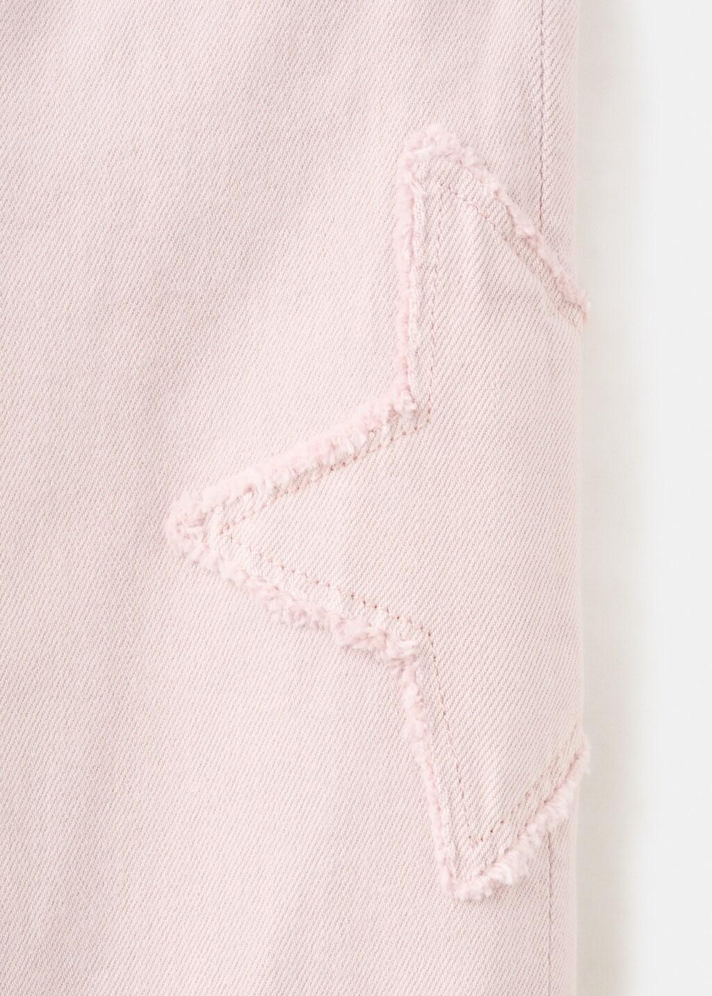 Pink Straight-Fit Jeans With Stars, Baby Girl, Pink, large image number 3