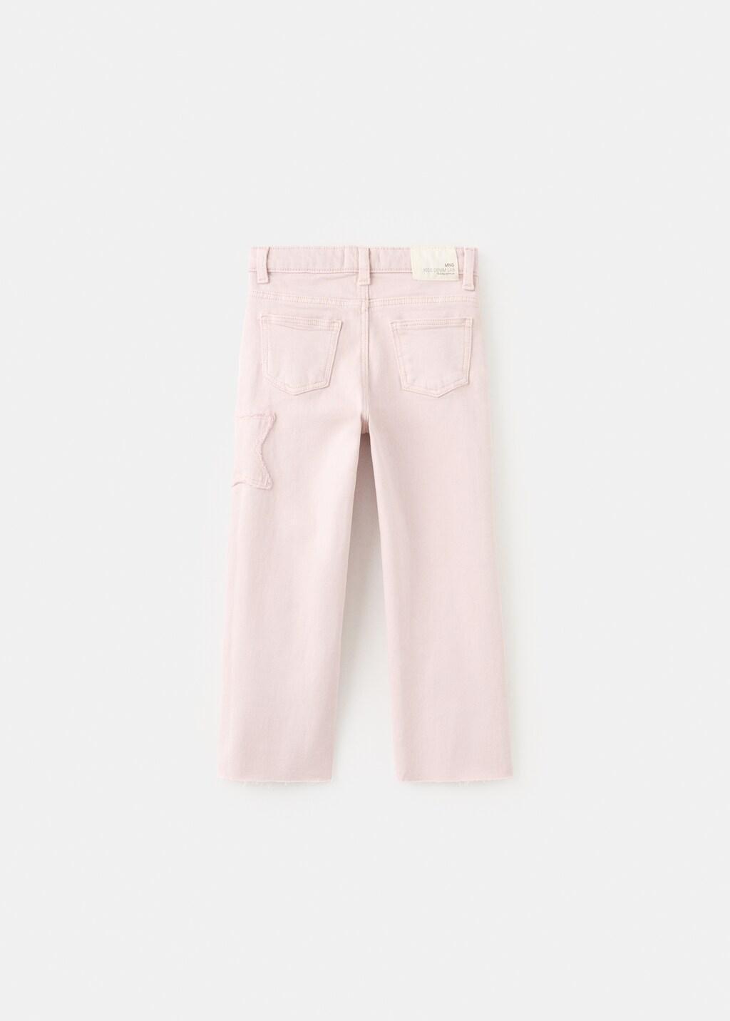 Pink Straight-Fit Jeans With Stars, Baby Girl, Pink, large image number 4