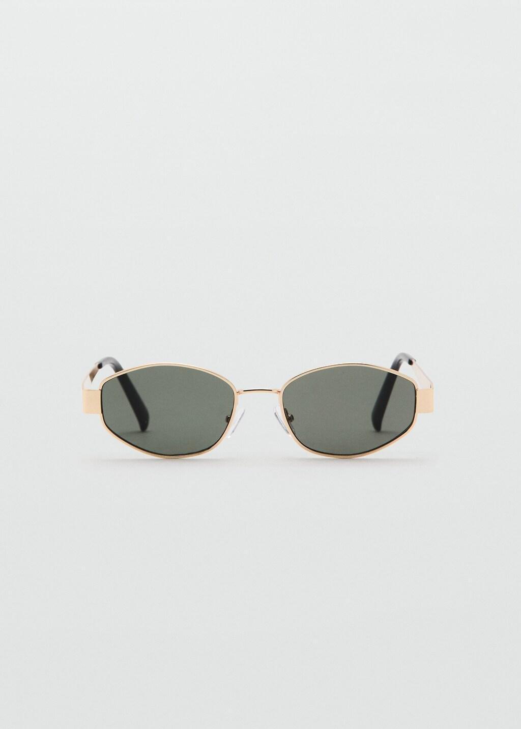 Gold Metallic Frame Sunglasses, Gold, large image number 4