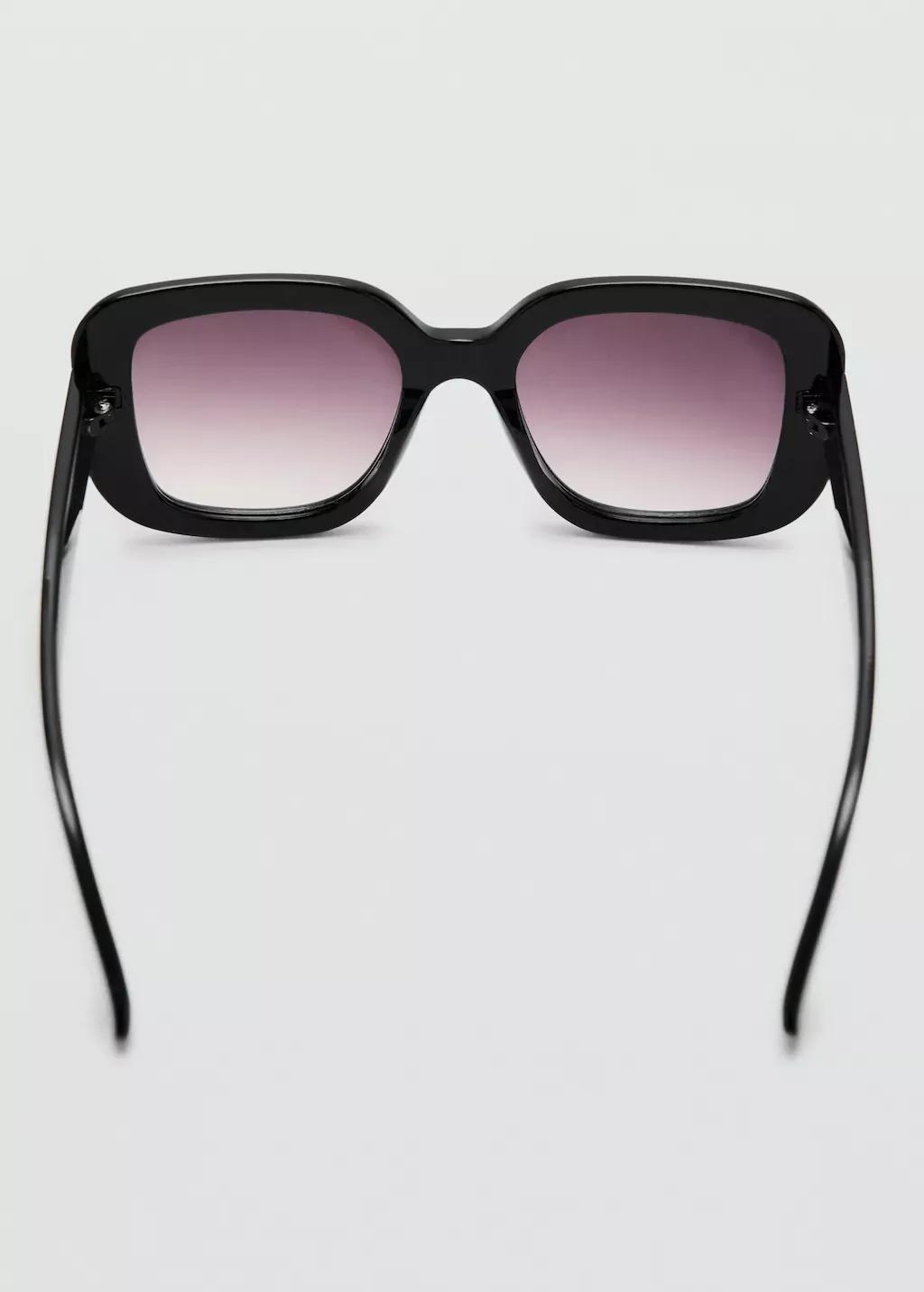Black Squared Frame Sunglasses, Black, medium
