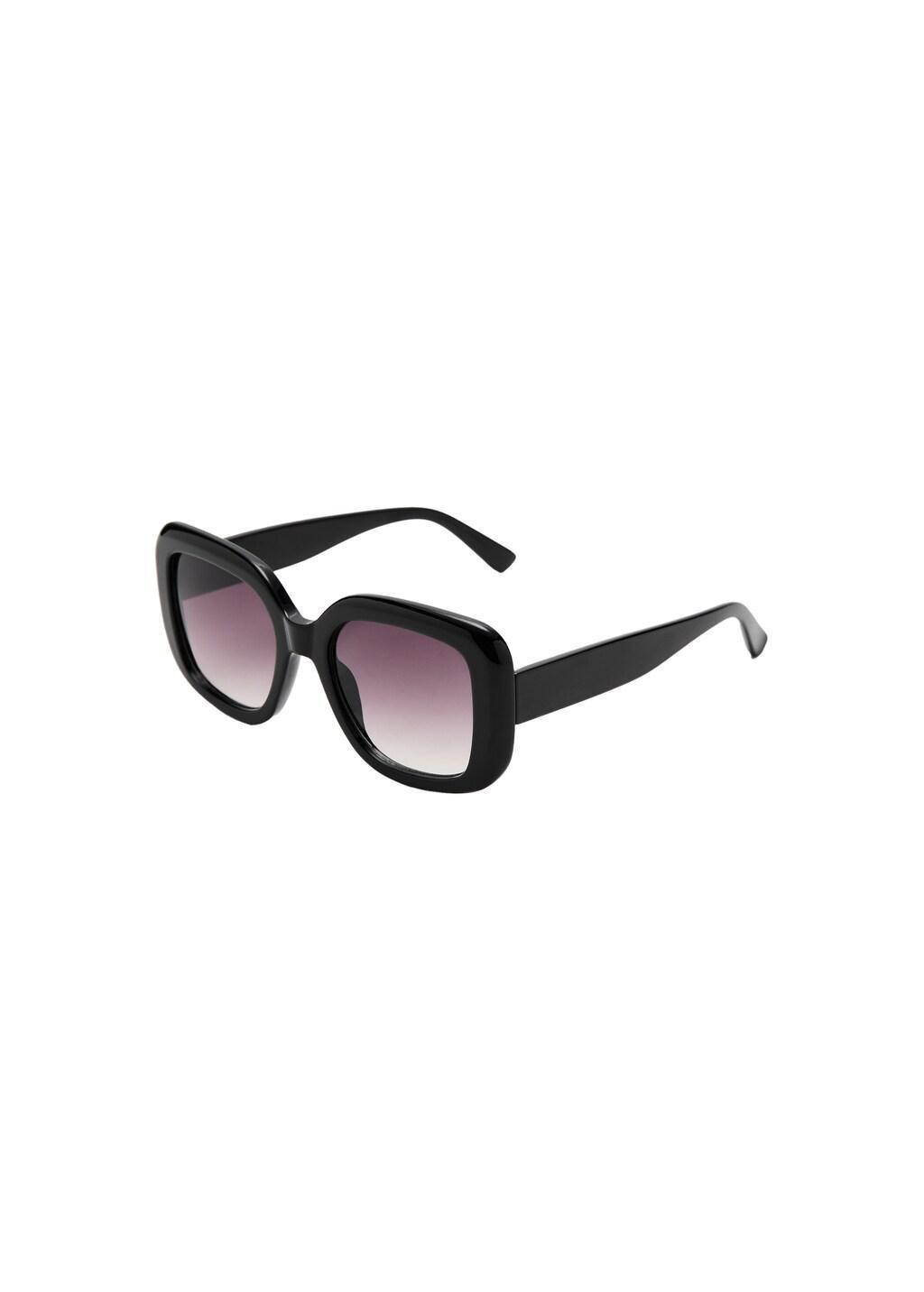 Black Squared Frame Sunglasses, Black, medium