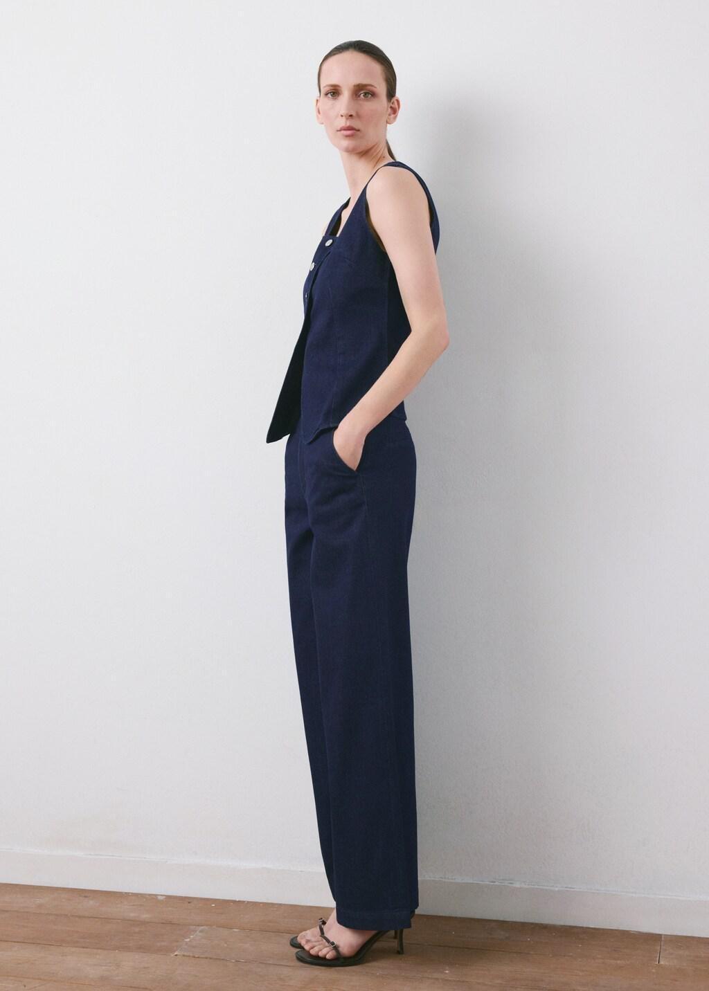 OPEN BLUE Wide leg mid-rise jeans, Open Blue, large image number 0