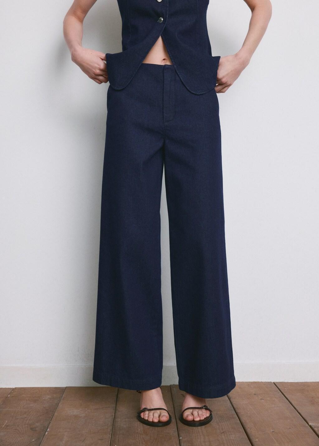 OPEN BLUE Wide leg mid-rise jeans, Open Blue, large image number 3