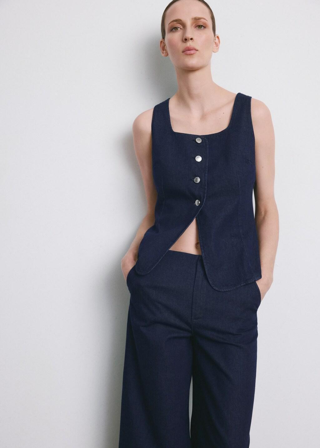 OPEN BLUE Wide leg mid-rise jeans, Open Blue, large image number 4