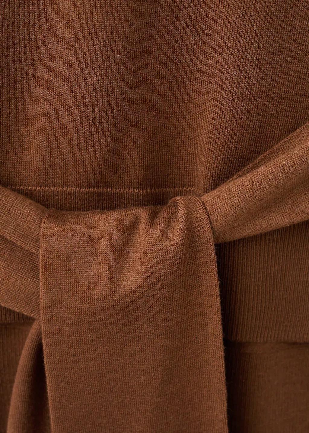 Brown Wool Blend Knot Sweater, 0201_17, large image number 1