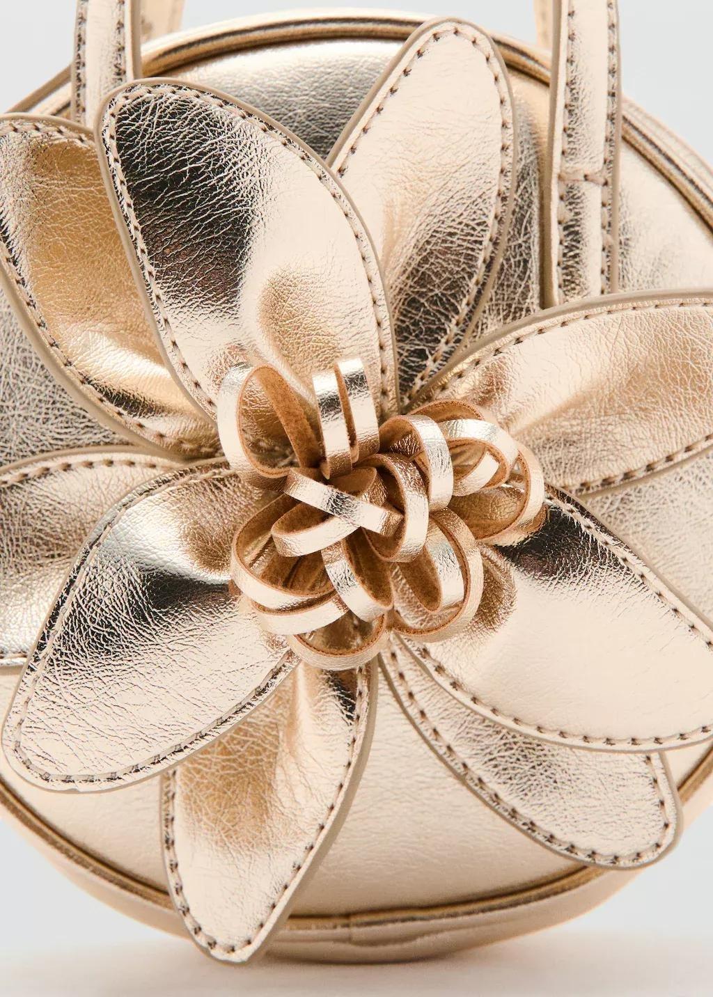 Gold Mini Floral Bag, Kids Girl, Gold, large image number 2