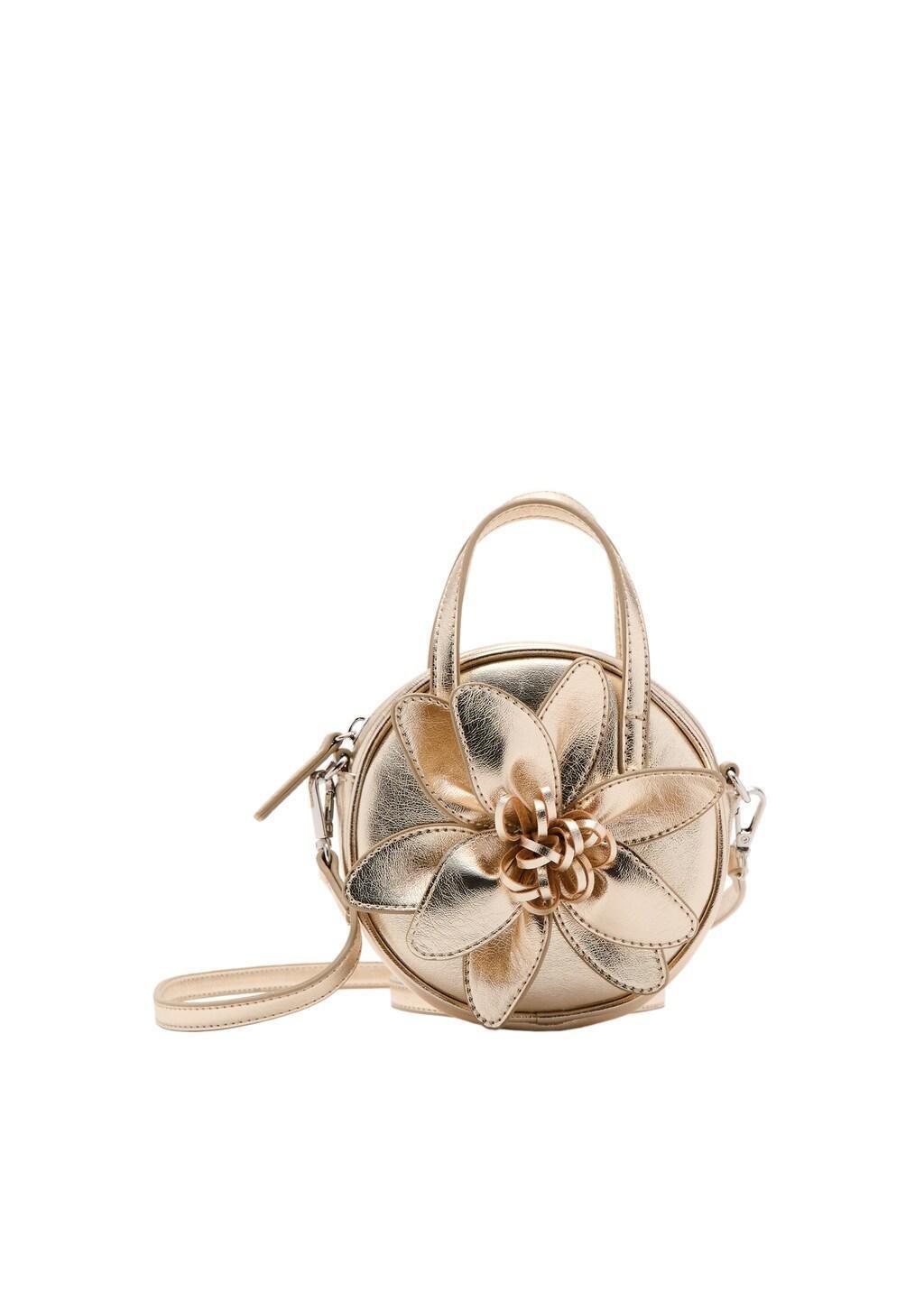 Gold Mini Floral Bag, Kids Girl, Gold, large image number 3