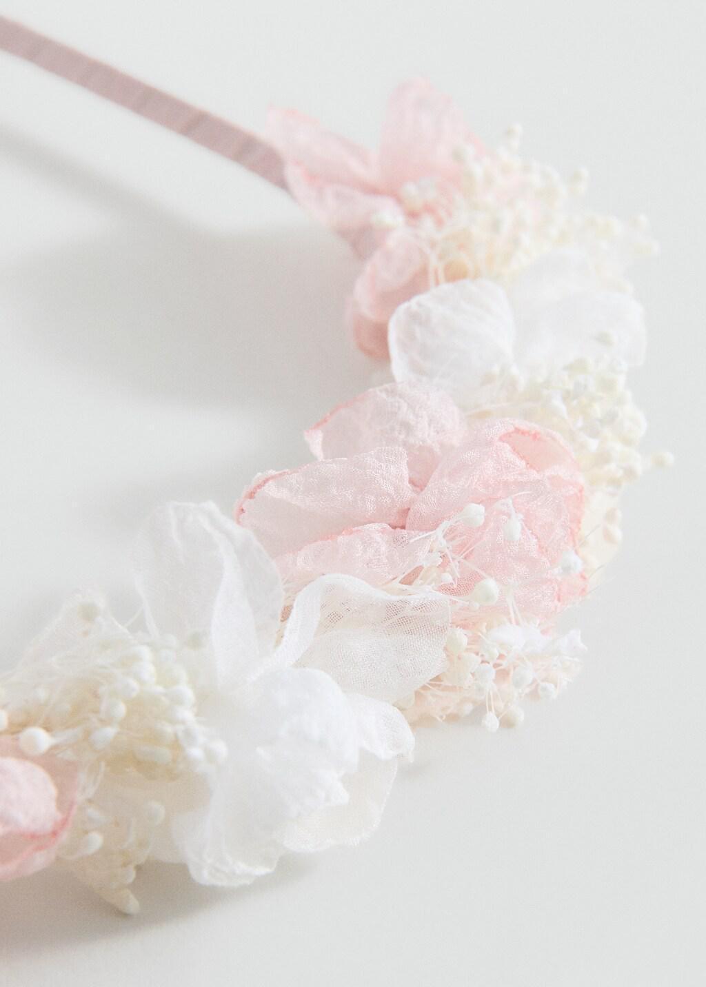 Pink Floral Headband With Combined Colours, Kids Girls, Light-Pastel Pink, large image number 0