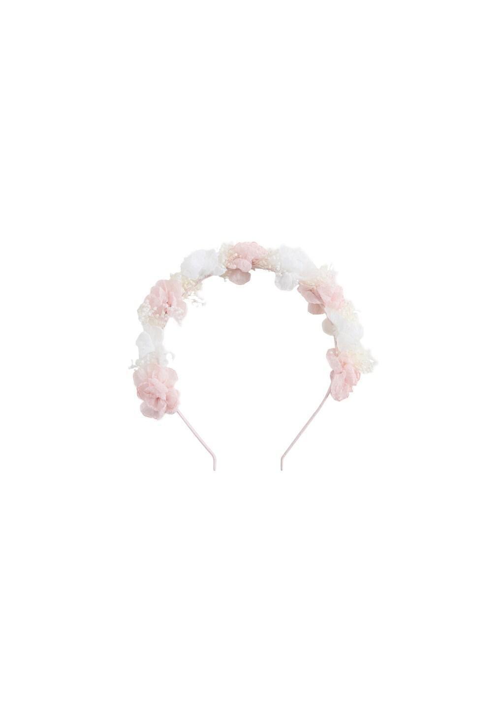 Pink Floral Headband With Combined Colours, Kids Girls, Light-Pastel Pink, large image number 3
