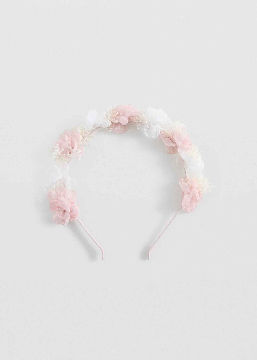 Pink Floral Headband With Combined Colours, Kids Girls, Light-Pastel Pink, large image number 4