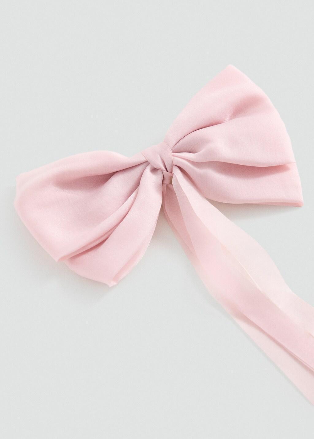 Pink Hair Clip With Maxi Bow, Kids Girls, Light-Pastel Pink, medium