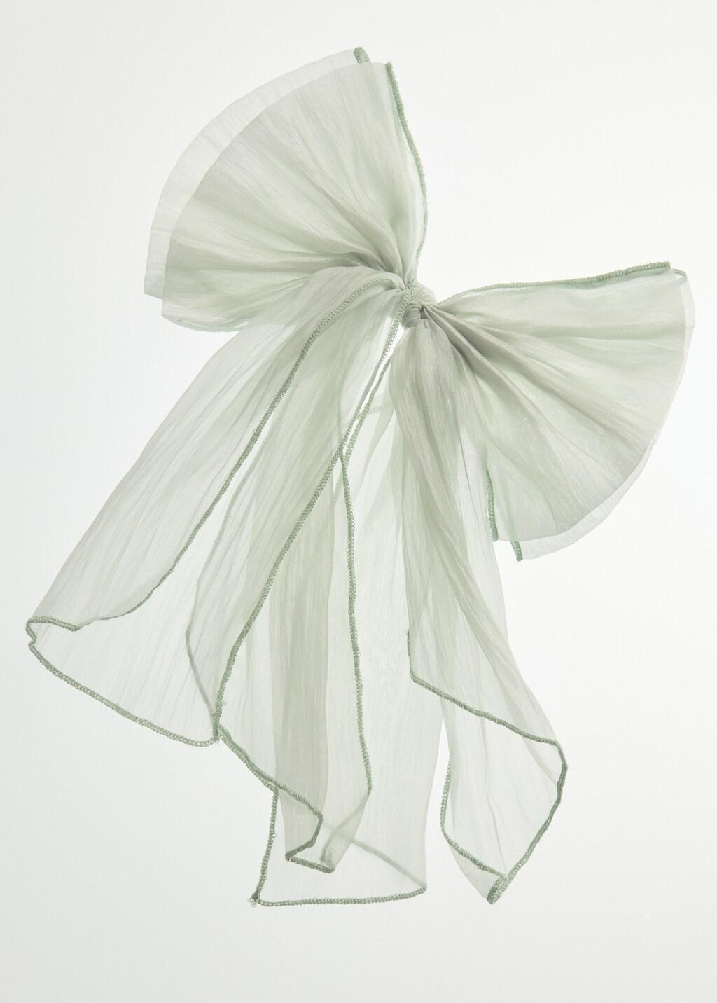 Blue Bow Hairclip, Kids Girls, Turquoise - Aqua, large image number 2