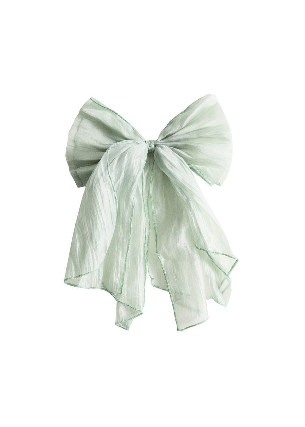 Blue Bow Hairclip, Kids Girls, Turquoise - Aqua, large image number 3