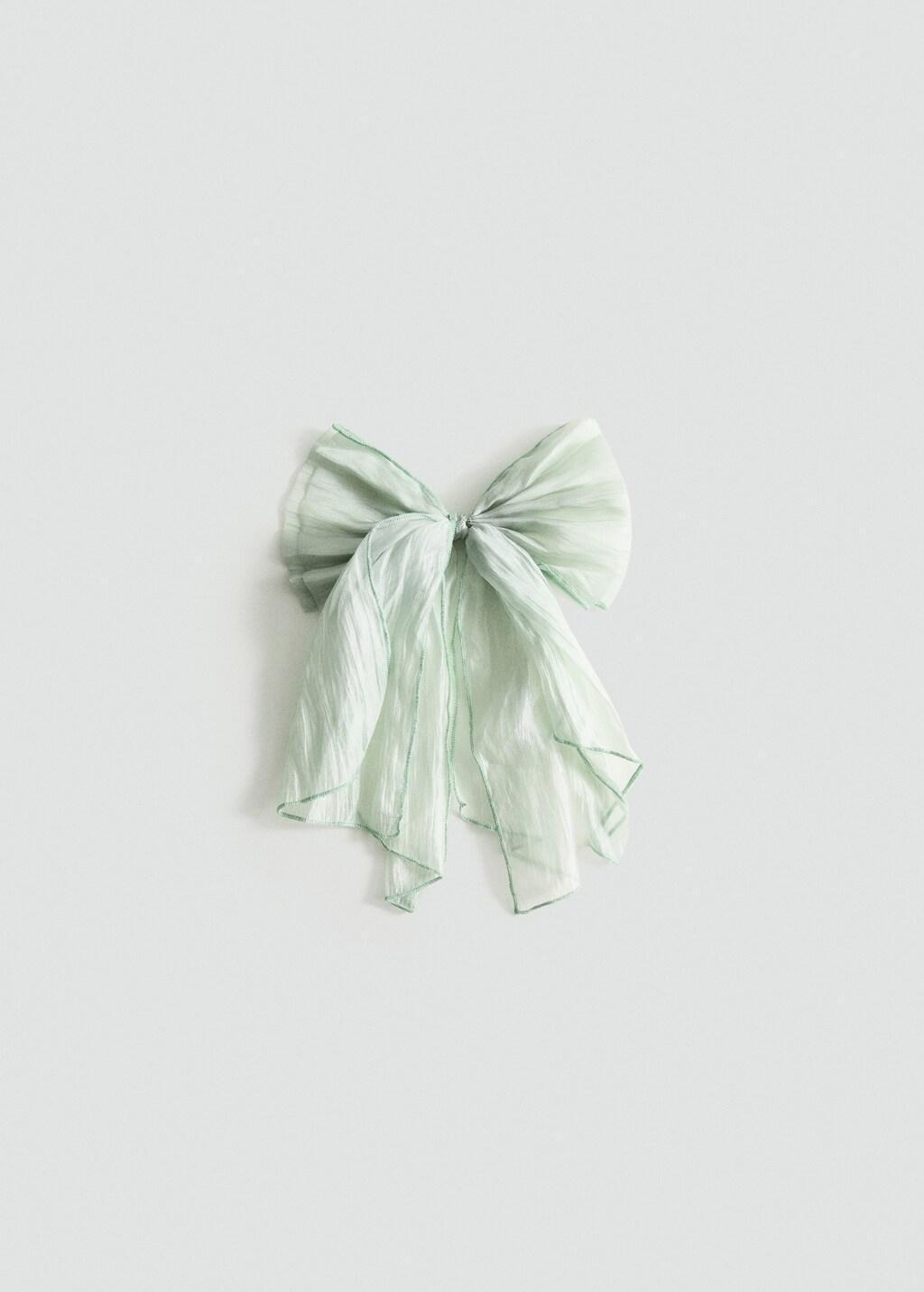 Blue Bow Hairclip, Kids Girls, Turquoise - Aqua, large image number 4