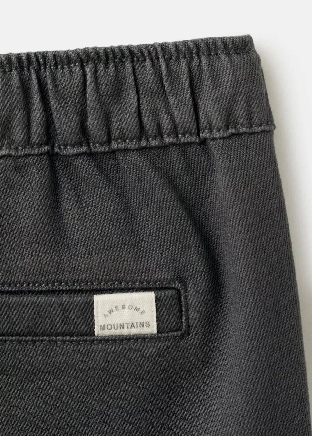 Grey Cotton Cargo Trousers, Kids Boy, Charcoal, large image number 4