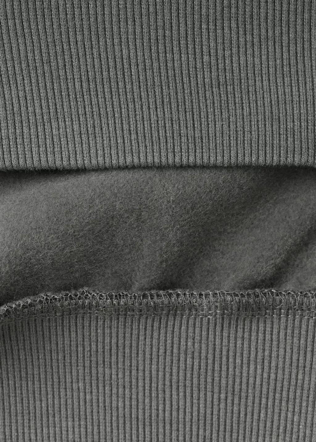 Grey Cotton Sweatshirt With Embroidered Flowers, Kids Girls, Charcoal, large image number 4