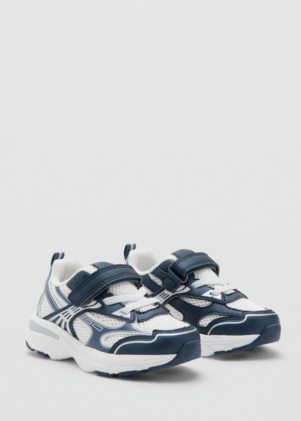 White Two-Tone Velcro Trainers, Baby Boys, Natural White, large image number 0