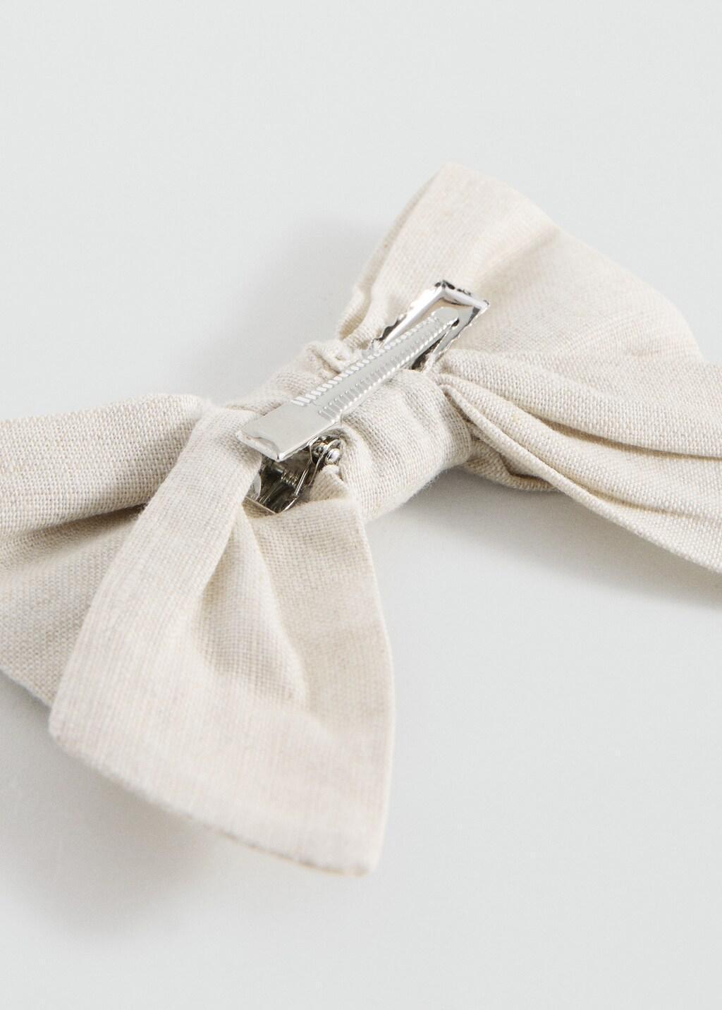 Brown Bow Hairclip, Baby Girls, Light Pastel Brown, large image number 0