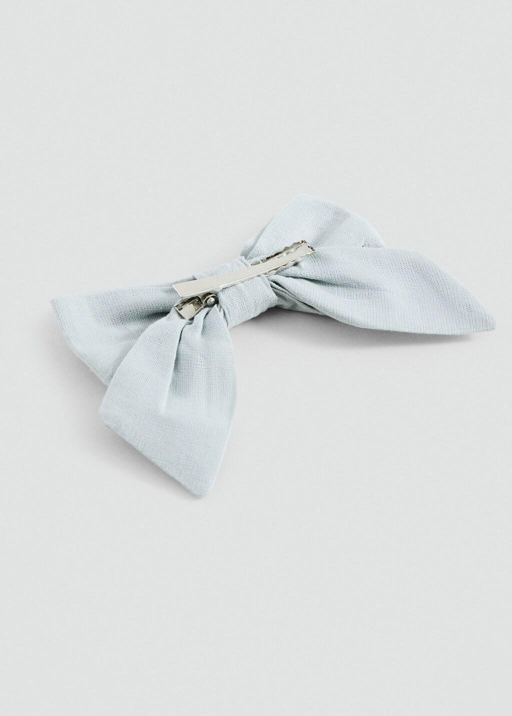 Blue Bow Hairclip, Baby Girls, Turquoise - Aqua, large image number 0