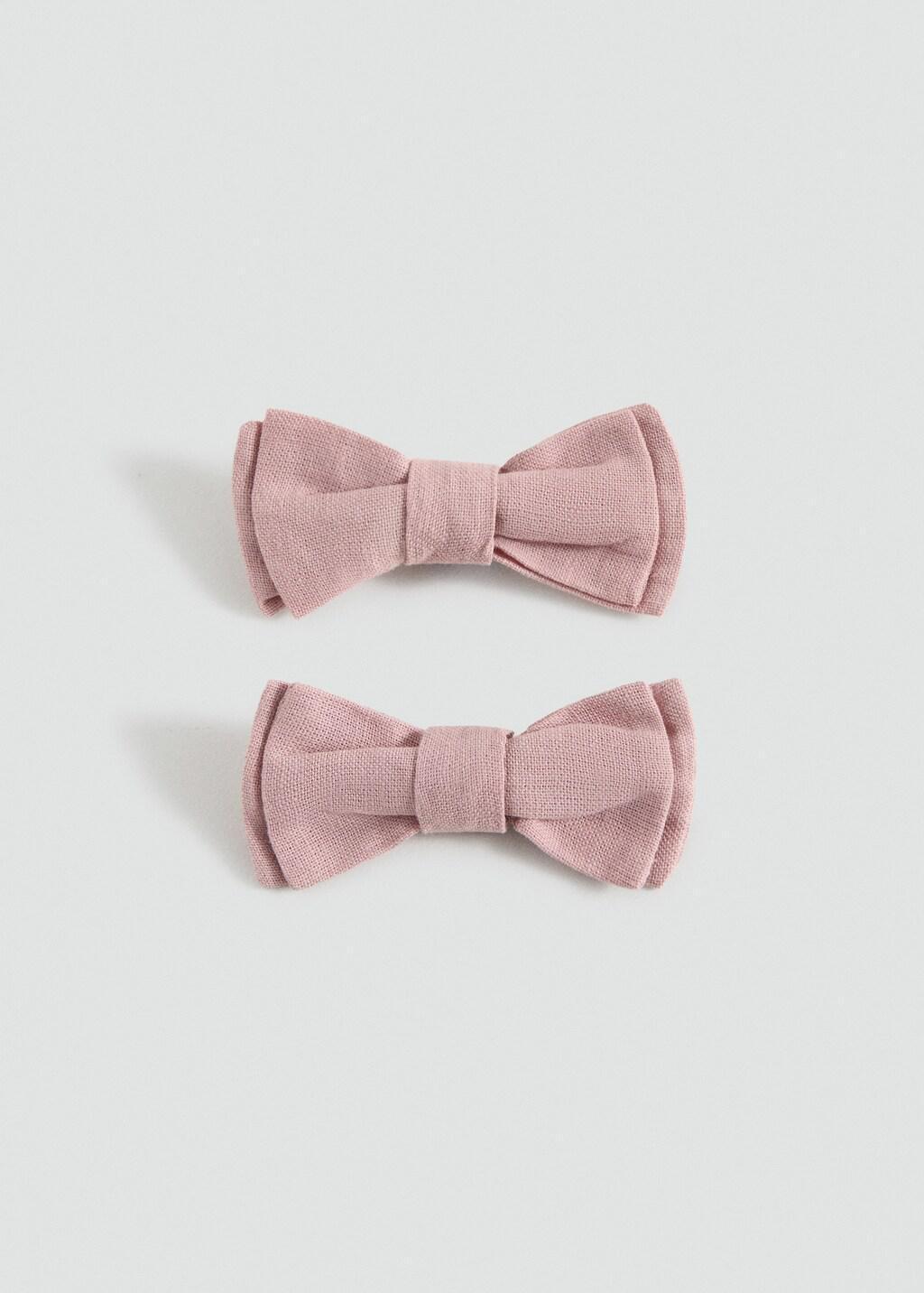 Pink Bow Hairclip, Set Of 2, Baby Girls, Light-Pastel Pink, large image number 2