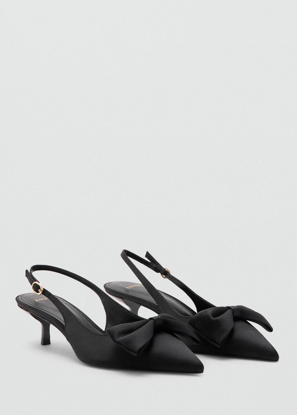 Black Satin Bow Shoes, 0201_99, medium