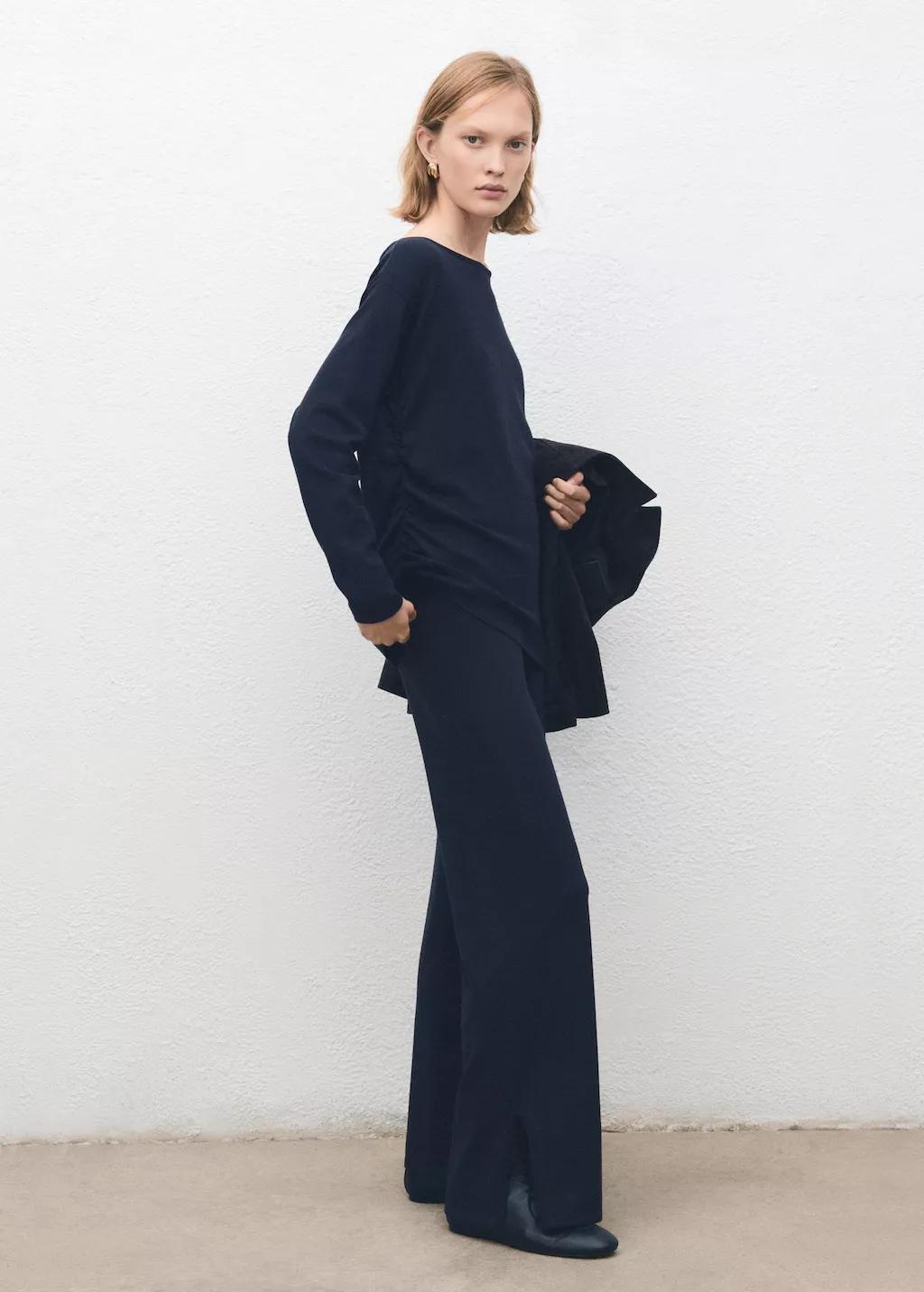 Navy Boat-Neck Knitted Sweater, 0201_56, large image number 0