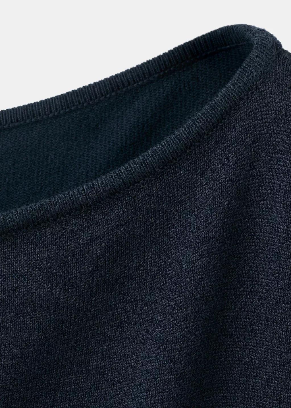 Navy Boat-Neck Knitted Sweater, 0201_56, large image number 1