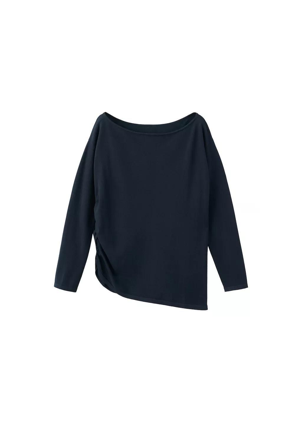 Navy Boat-Neck Knitted Sweater, Navy, large image number 6