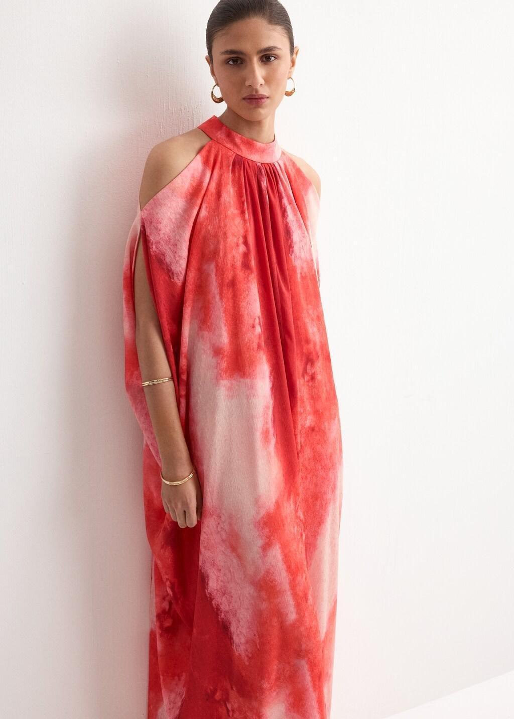 Red Off-The-Shoulder Long Dress, Red, large image number 3