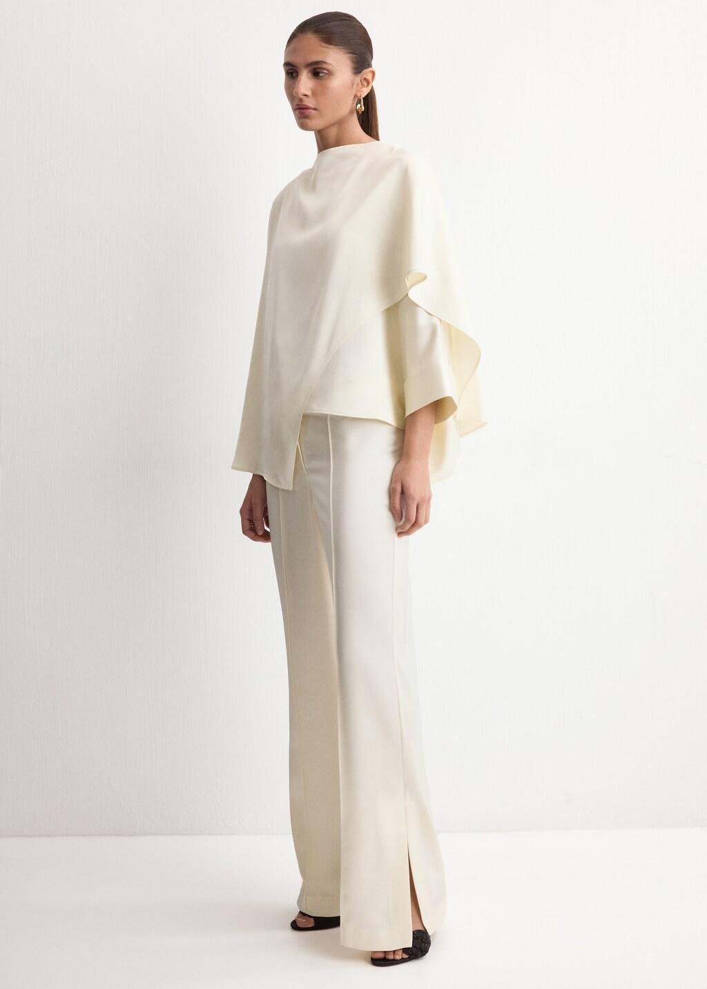 Beige Straight Mid-Rise Trousers, Light Beige, large image number 4