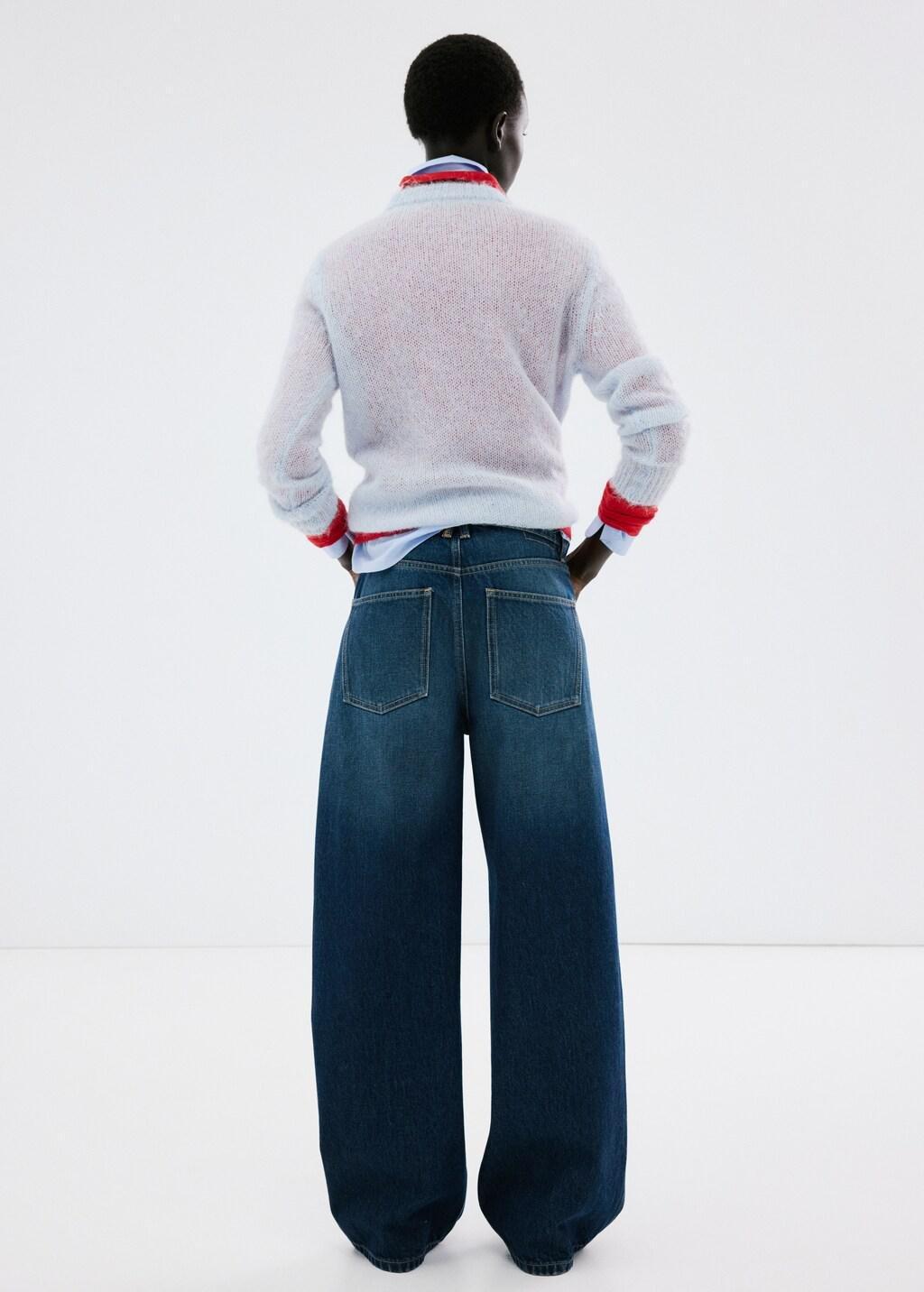 Blue Mid-Rise Balloon Jeans, Open Blue, large image number 2