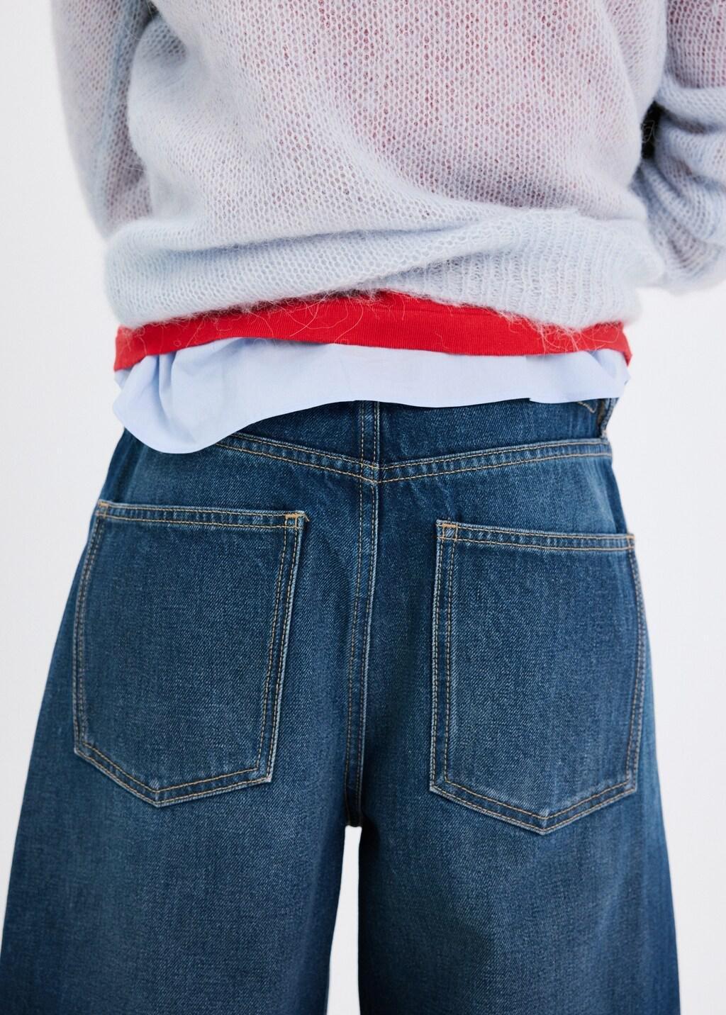 Blue Mid-Rise Balloon Jeans, Open Blue, large image number 6