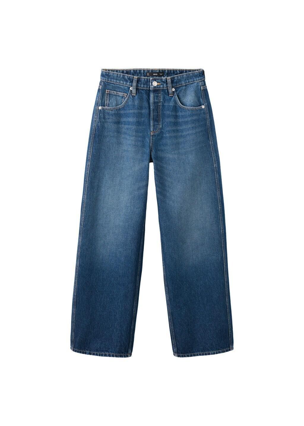 Blue Mid-Rise Balloon Jeans, Open Blue, large image number 7