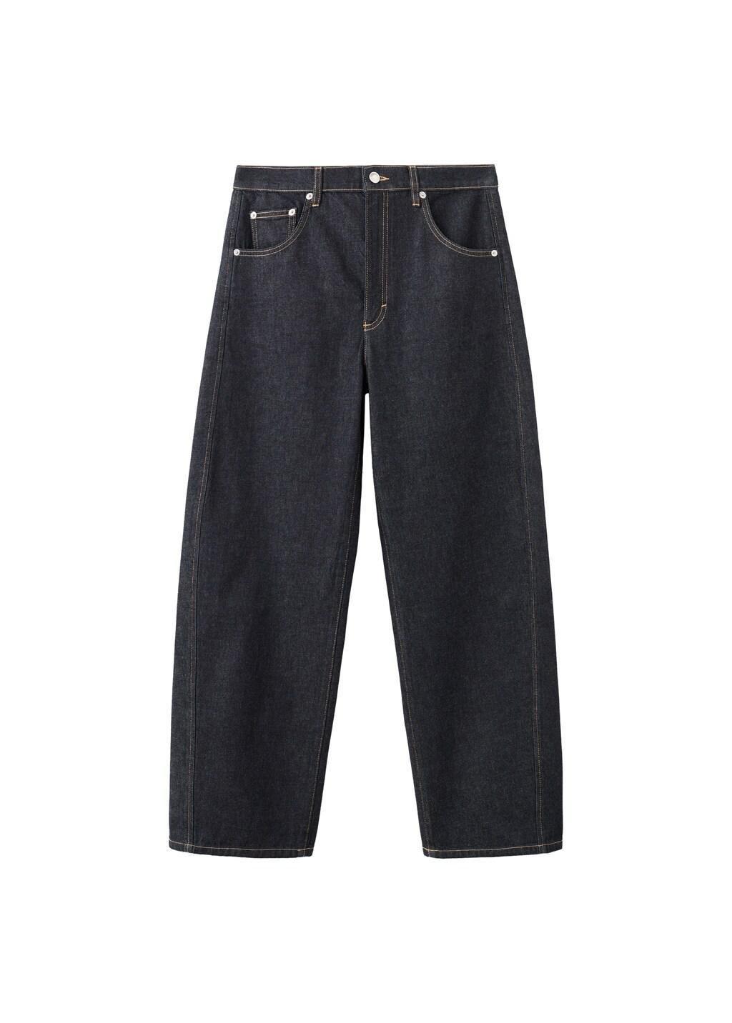 Blue Low-Rise Balloon Jeans, Open Blue, large image number 6