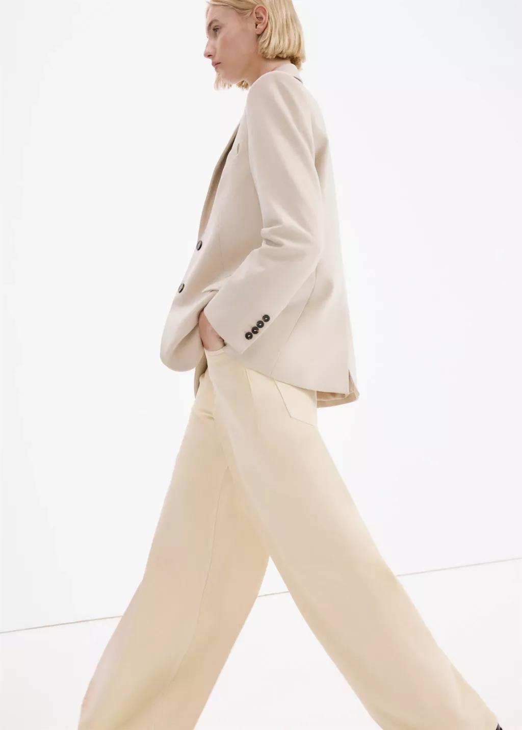 Yellow Wide Leg Mid-Rise Jeans, Yellow, large image number 4