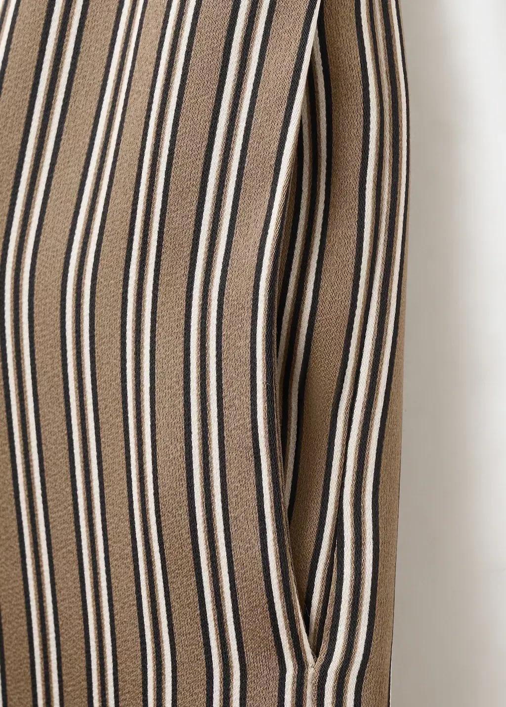 Brown Satin Striped Trousers, Medium Brown, large image number 3