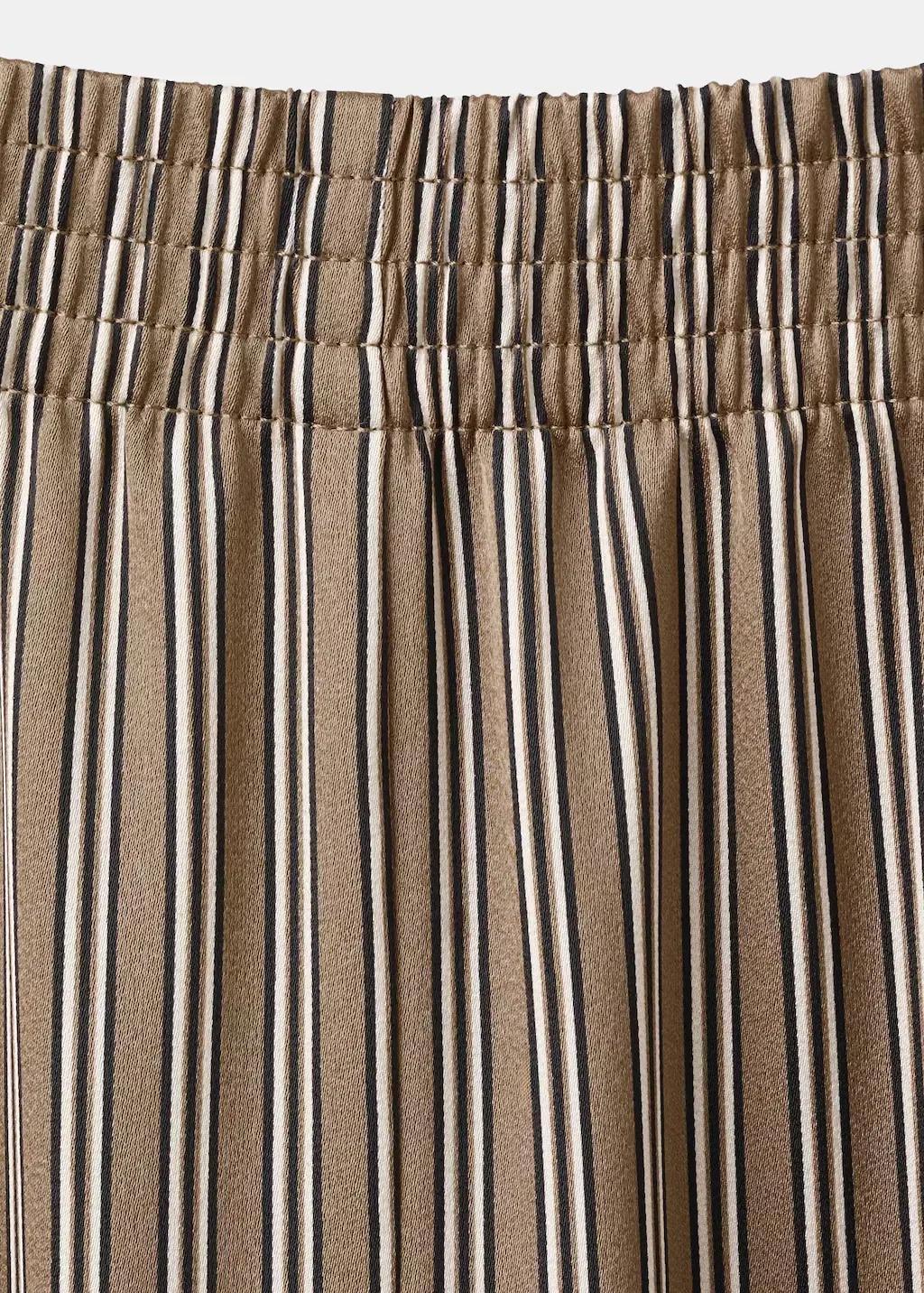 Brown Satin Striped Trousers, Medium Brown, large image number 5