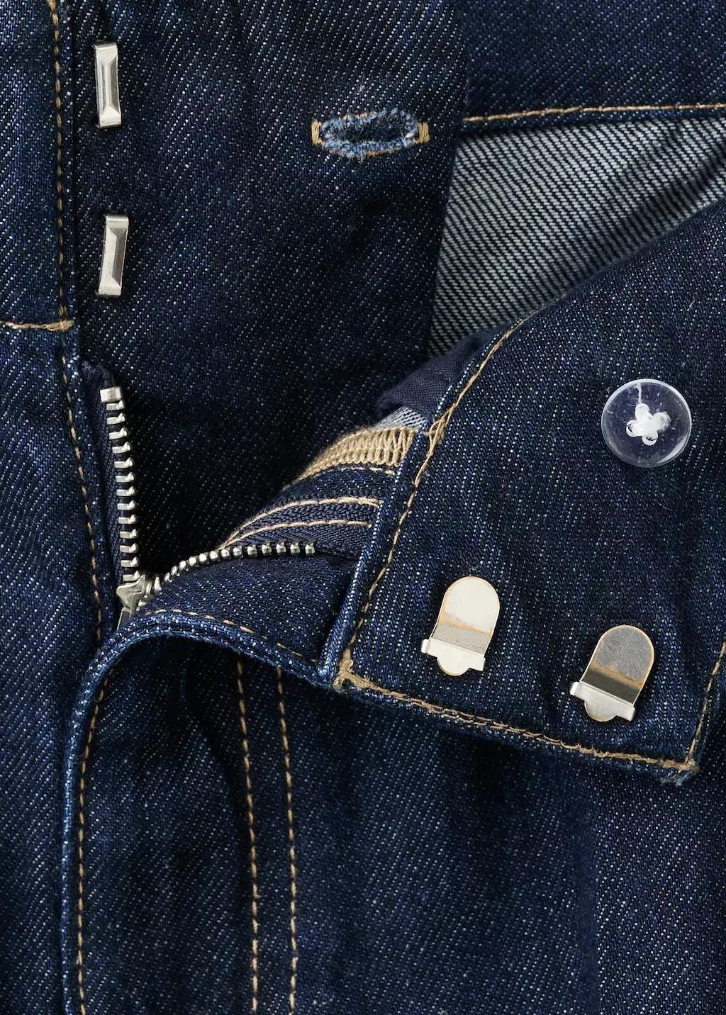 Blue Wide Leg Mid-Rise Jeans, Open Blue, large image number 1