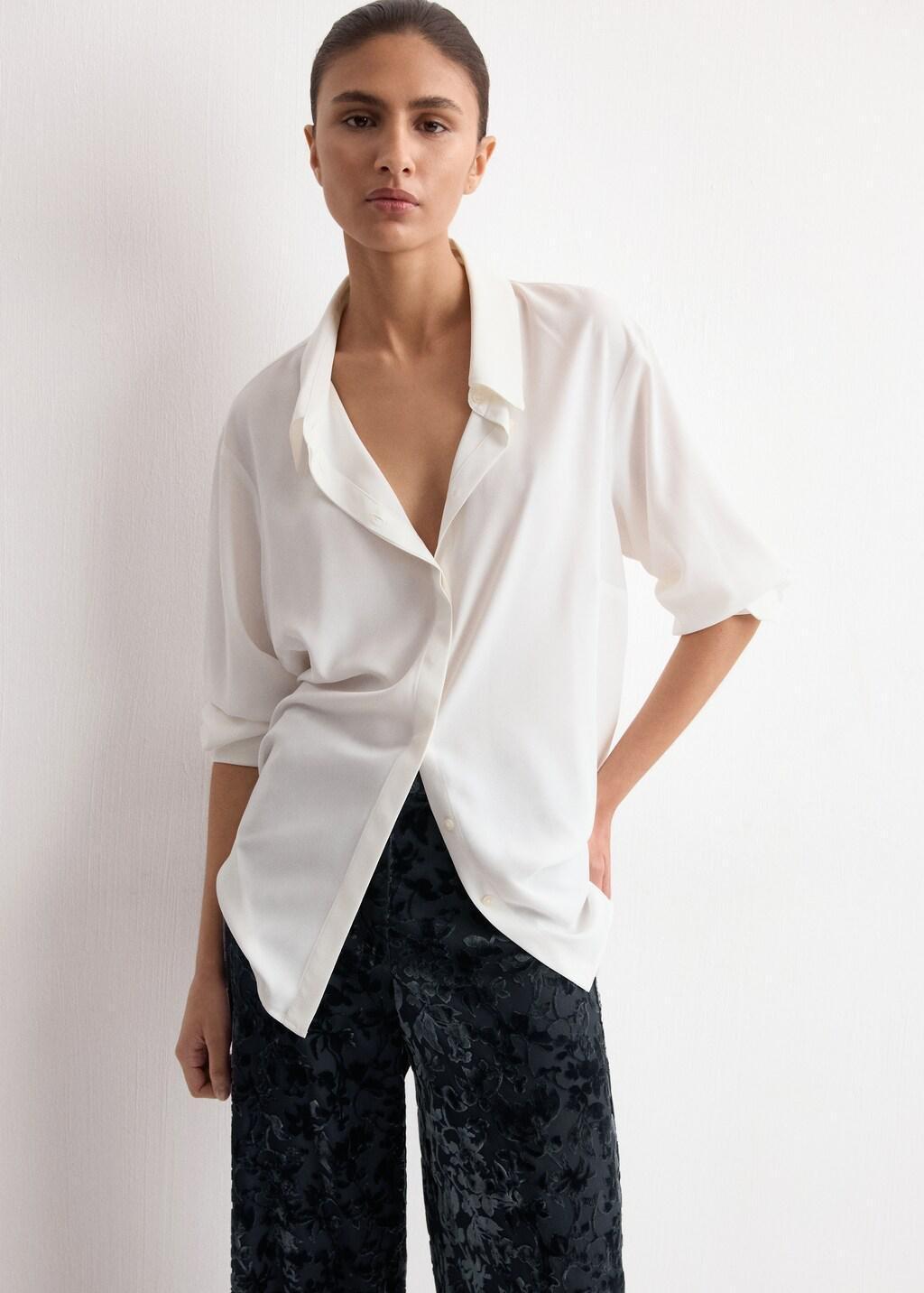 Blue Straight Devore Trousers, Dark Blue, large image number 4