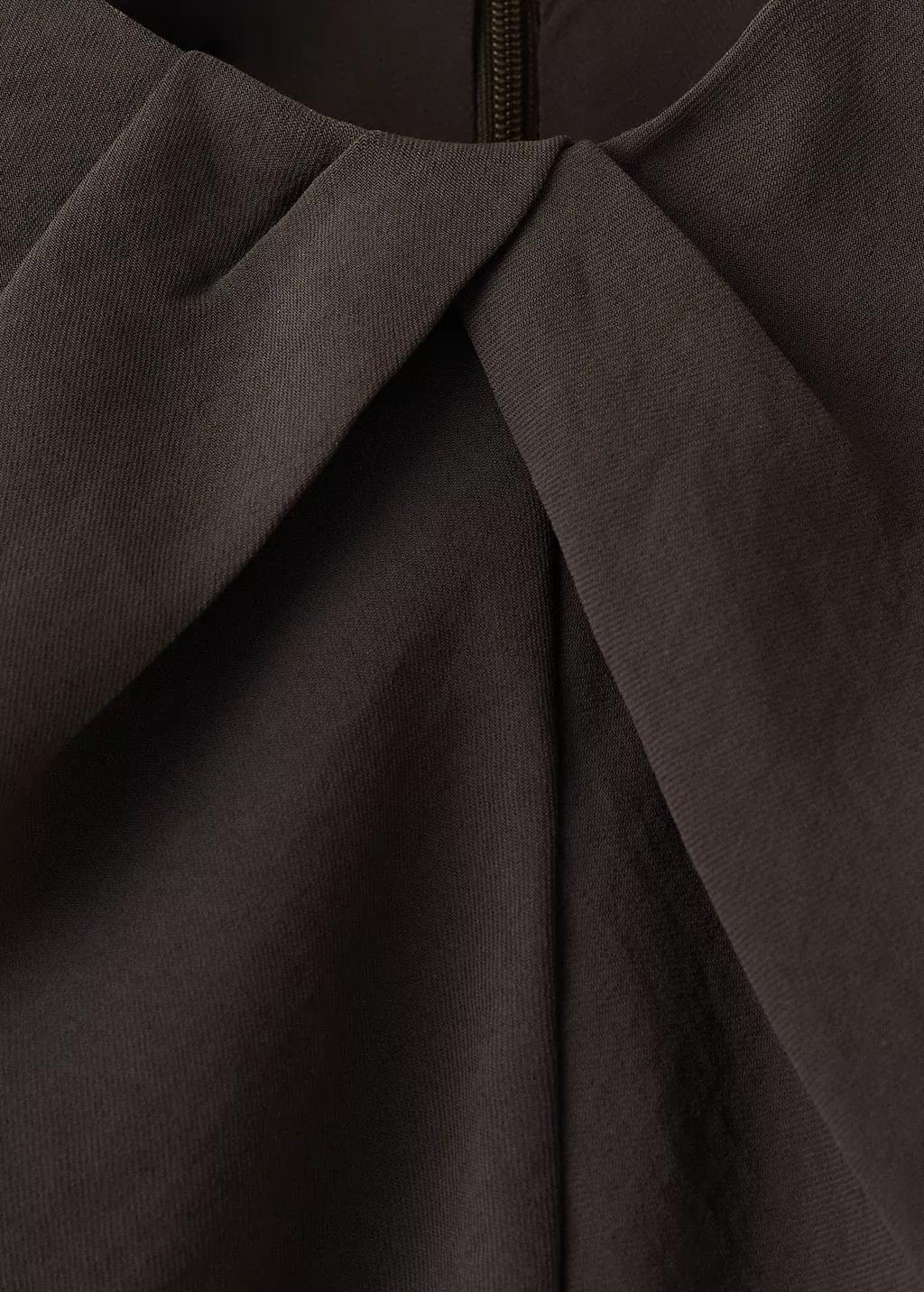 Brown Jumpsuit With Draped Detail Belt, Brown, large image number 5