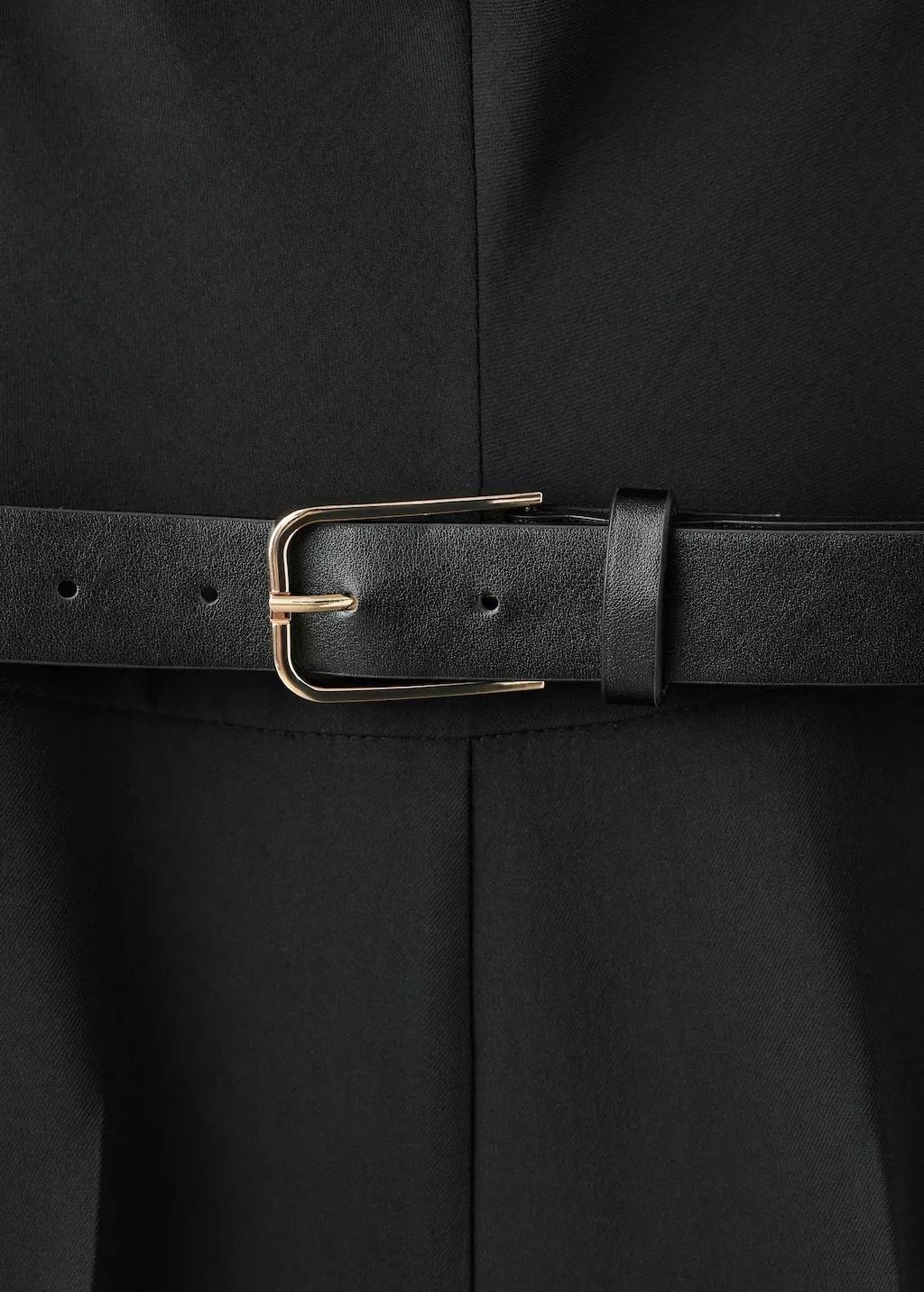 Black Jumpsuit With Draped Detail Belt, 0201_99, large image number 5