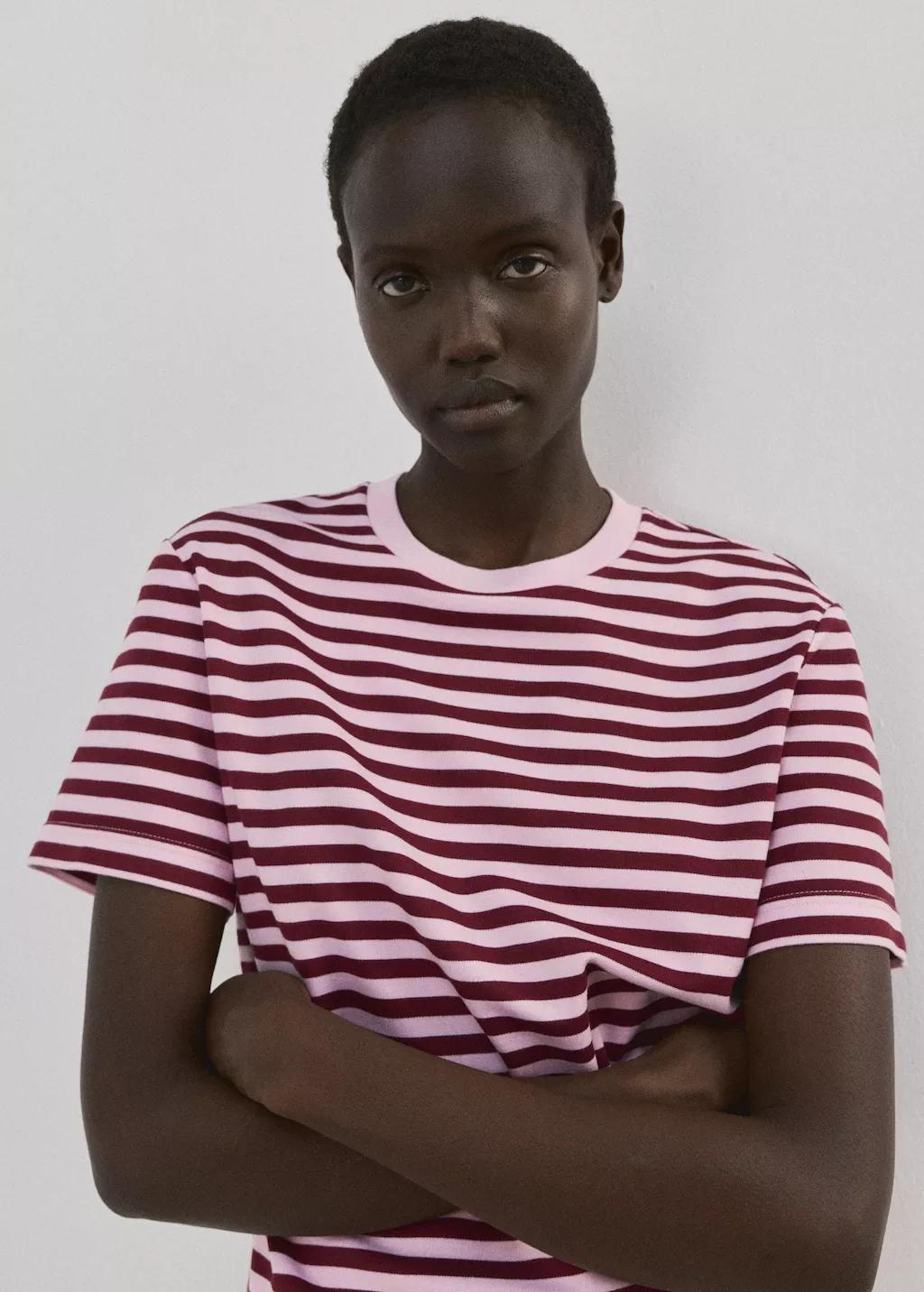 Pink Striped Short-Sleeved T-Shirt, Light-Pastel Pink, large image number 4