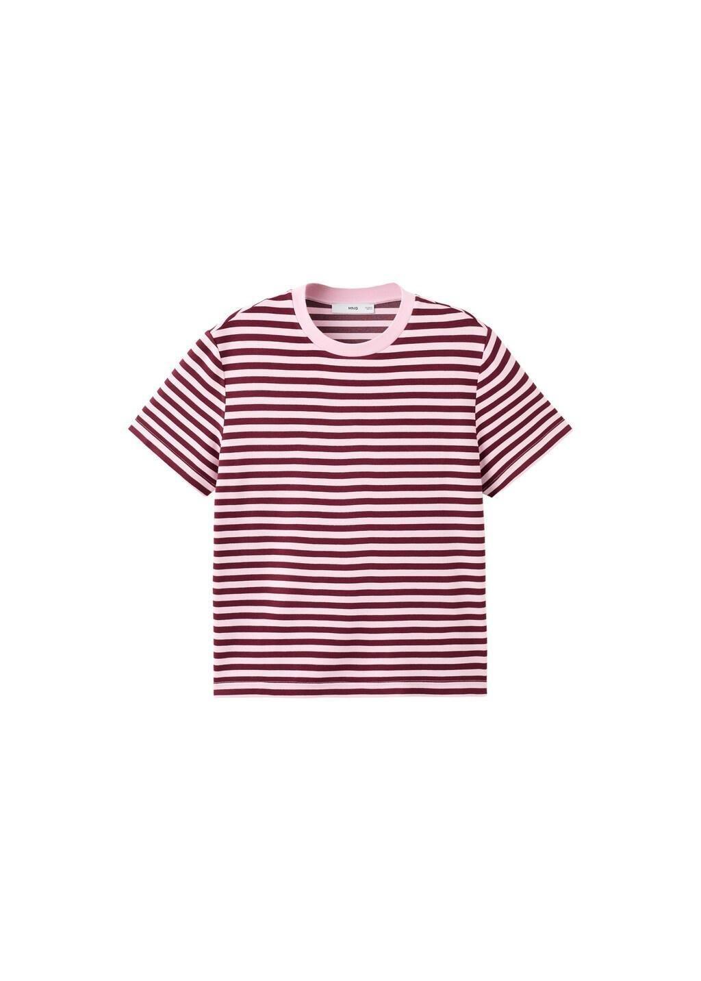 Pink Striped Short-Sleeved T-Shirt, Light-Pastel Pink, large image number 6