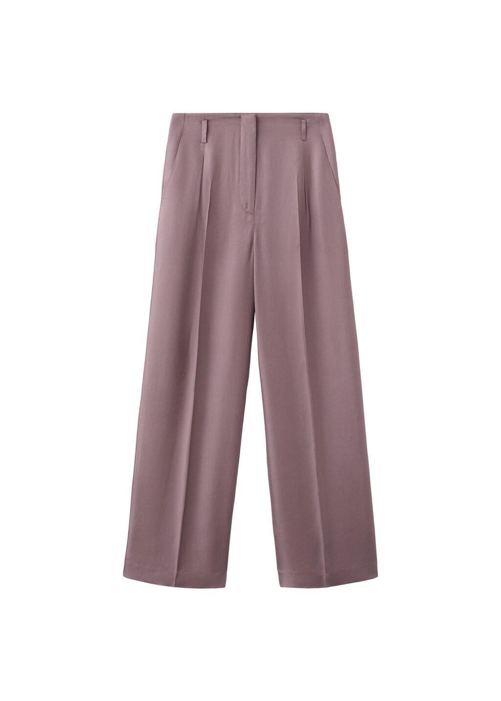 Pink Lt Pastel Straight Mid-Rise Trousers, Light-Pastel Pink, large image number 6
