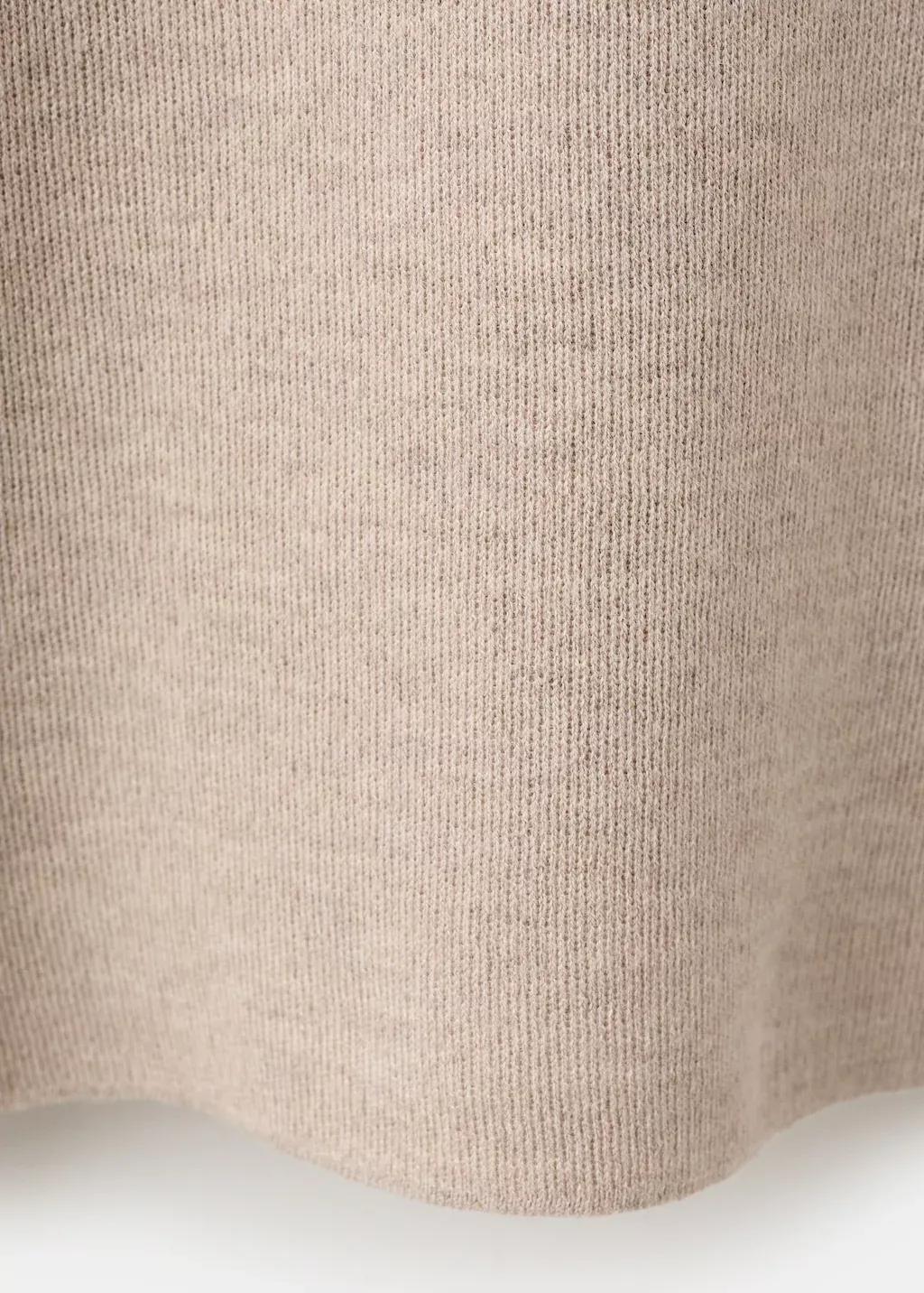 Beige V-Neck Knit Sweater, 0201_06, large image number 4