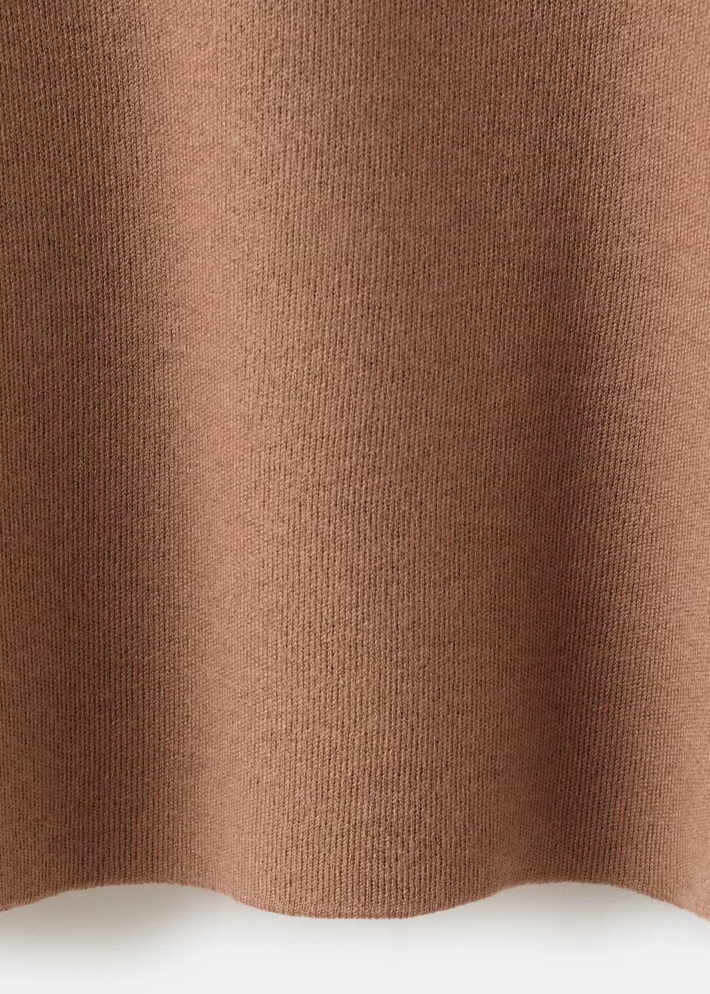 Brown Round-Neck Knitted Sweater, Medium Brown, large image number 5