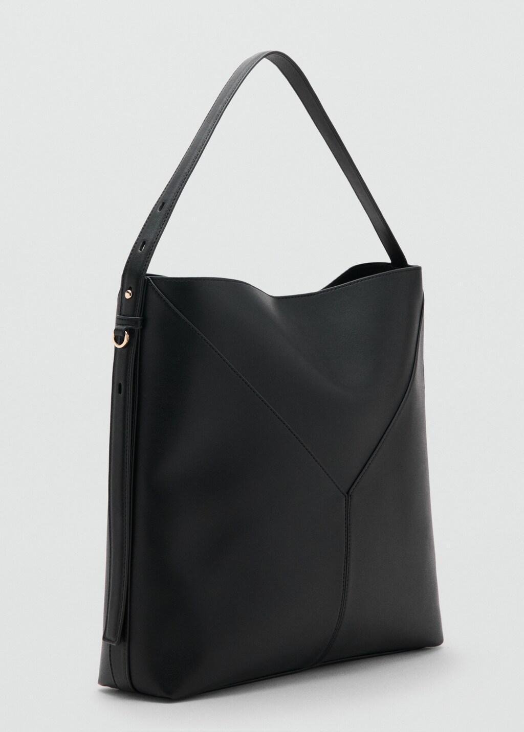 Black Large Bucket Bag, Black, large image number 1