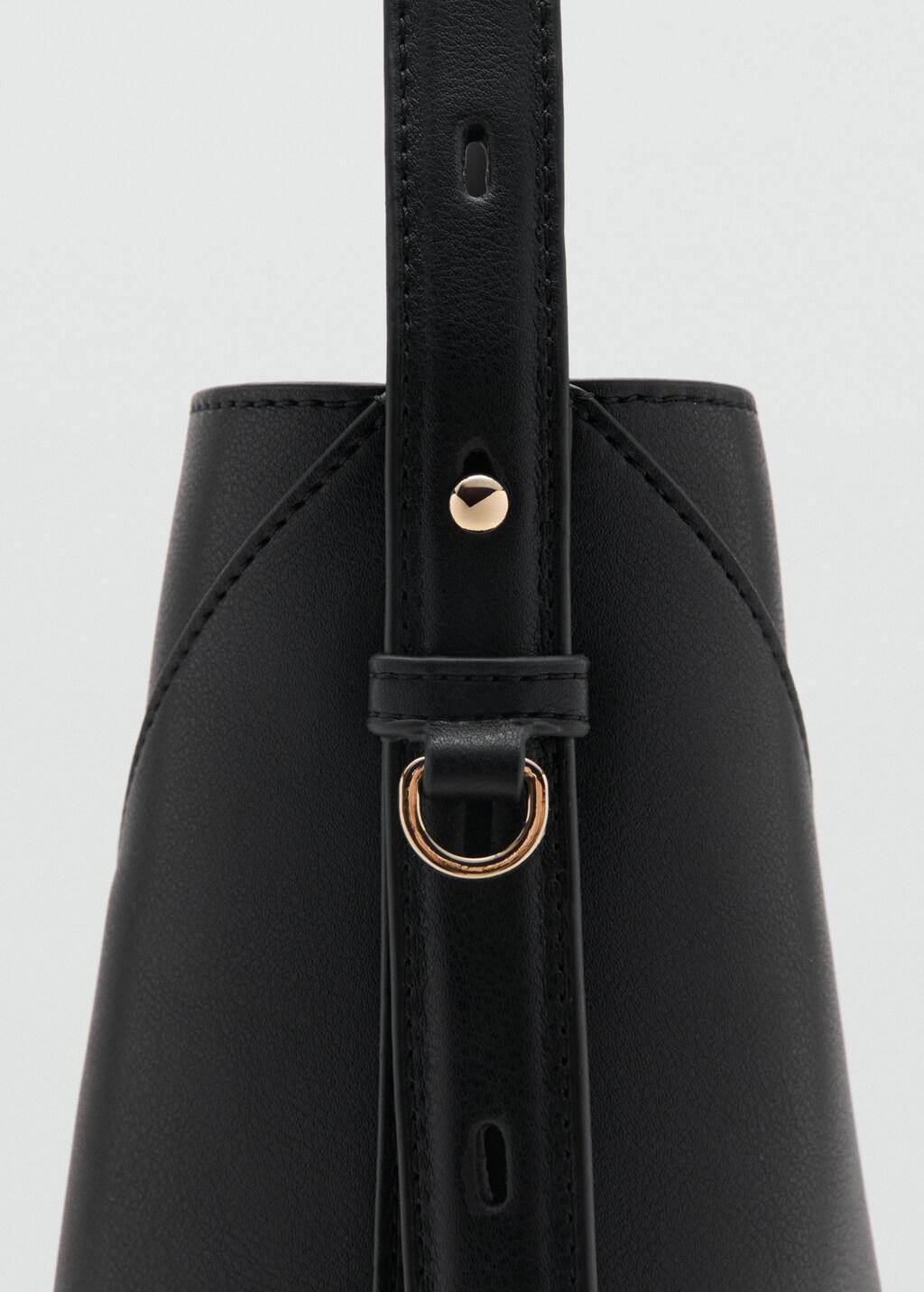 Black Large Bucket Bag, Black, medium